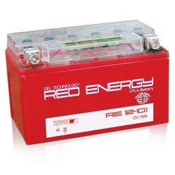 Мото АКБ 12в 10Ач ПП 200А залитая 150х86х93 Red Energy (YTZ10S) RE1210.1