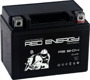Мото АКБ 12в 4Ач ОП 60А залитая 114х70х87 Red Energy (YB4L-B) RS1204
